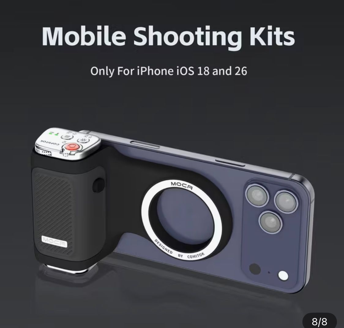 COMITOK მაგნიტური ტელეფონის სახელური დისტანციური მართვის საშუალებით, პორტატული სახელური iPhone-ის ვლოგ ვიდეოებისთვის, მა